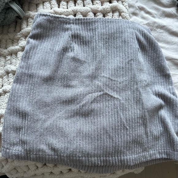 Light Grey Corduroy Mini Skirt - Picture 1 of 3